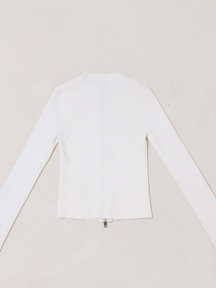 Wild Retro Zipper Knit Cardigan