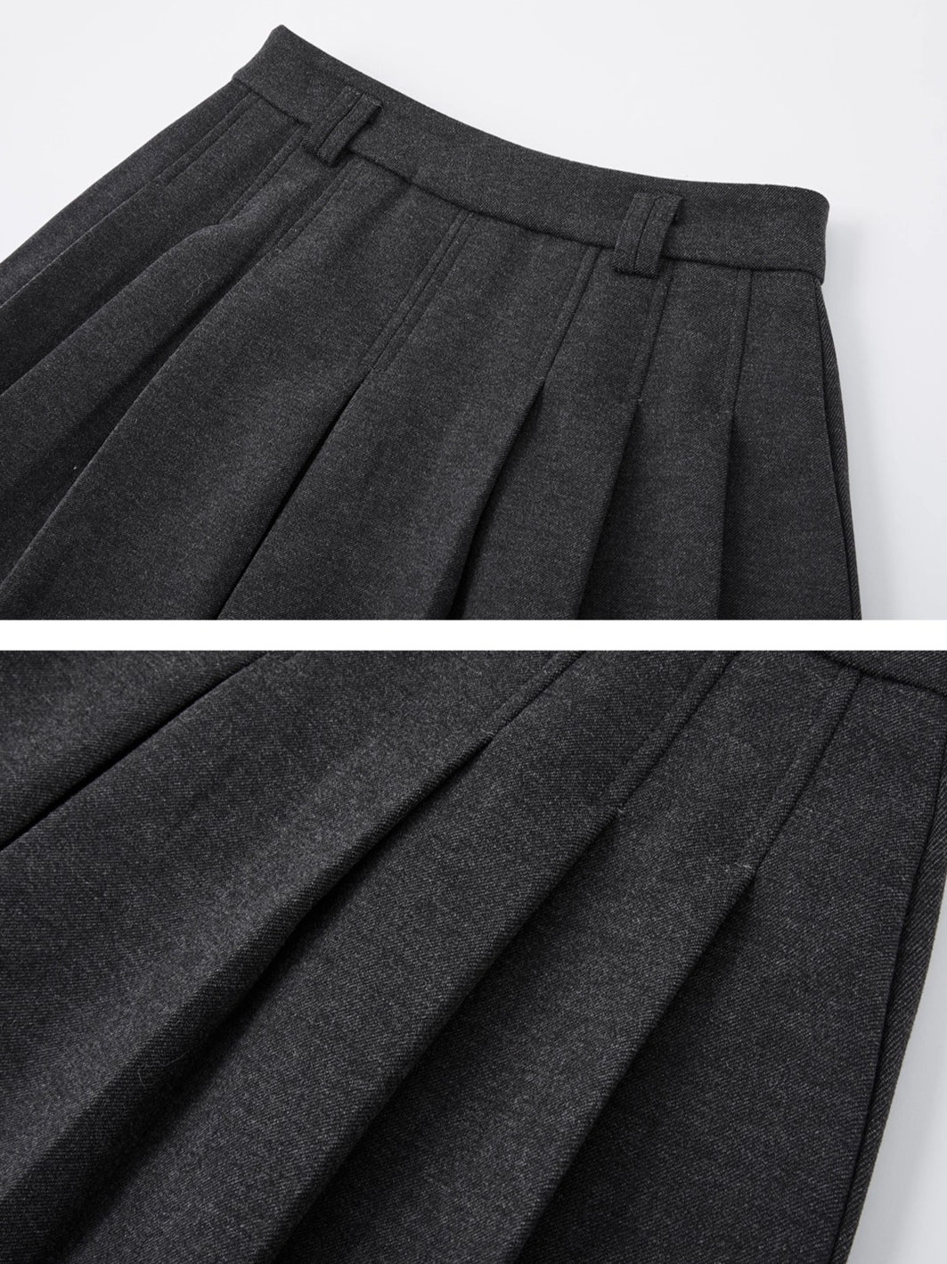 Wool Blend Pleated Skirt