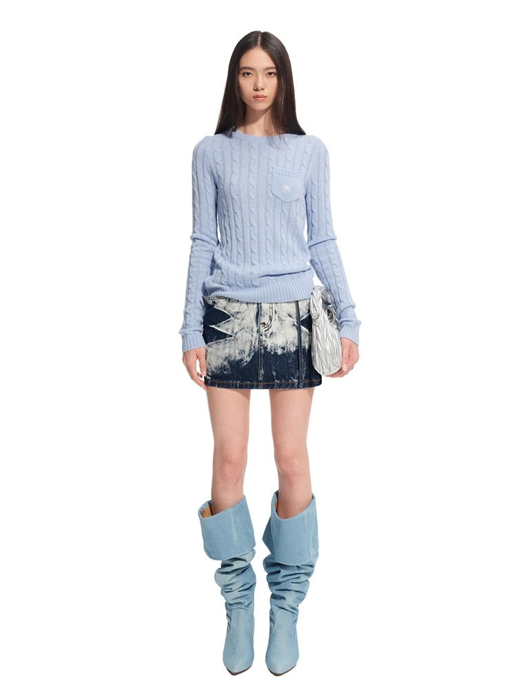 "Djembe Series" Wool Round Neck Slim Knit Crewneck - CHINASQUAD
