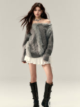 Asymmetric One-Shoulder Knit Sweater - CHINASQUAD