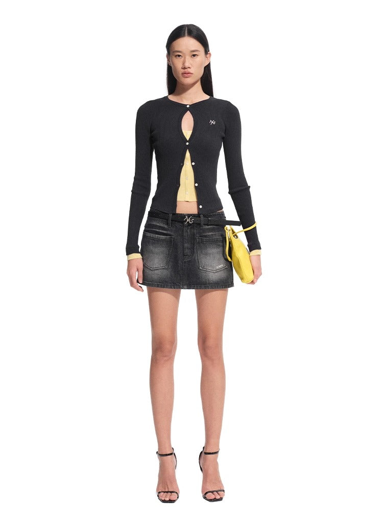 "Caracal Series" Washed Mini Skirt - CHINASQUAD