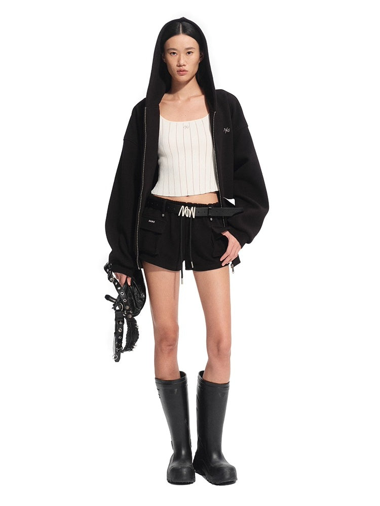 Cotton-feel Silhouette Zip-up Hoodie - CHINASQUAD