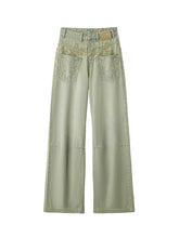 (Final Sale) Washed Denim Wide-Leg Pants - CHINASQUAD