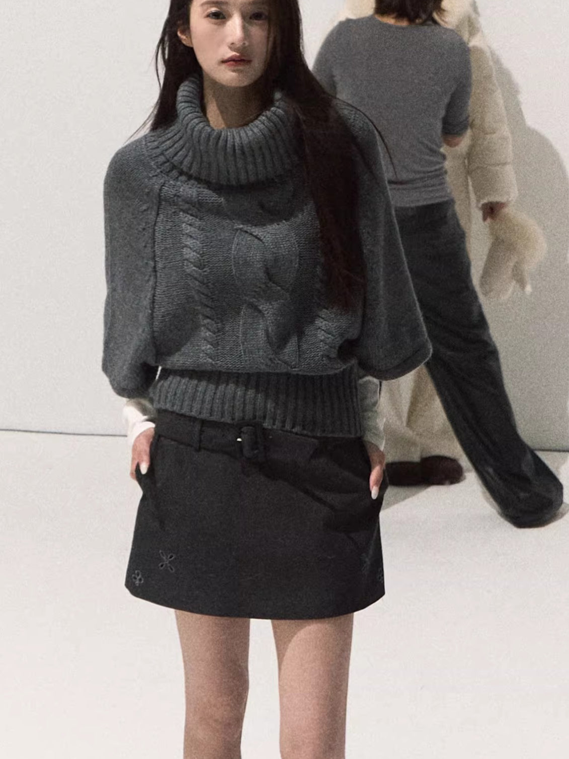 Vintage Cable-Knit Turtleneck Sweater