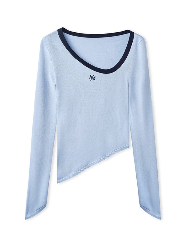 Irregular Crewneck Knitted T-Shirt - CHINASQUAD