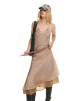 Vintage Layered Halter Dress - CHINASQUAD