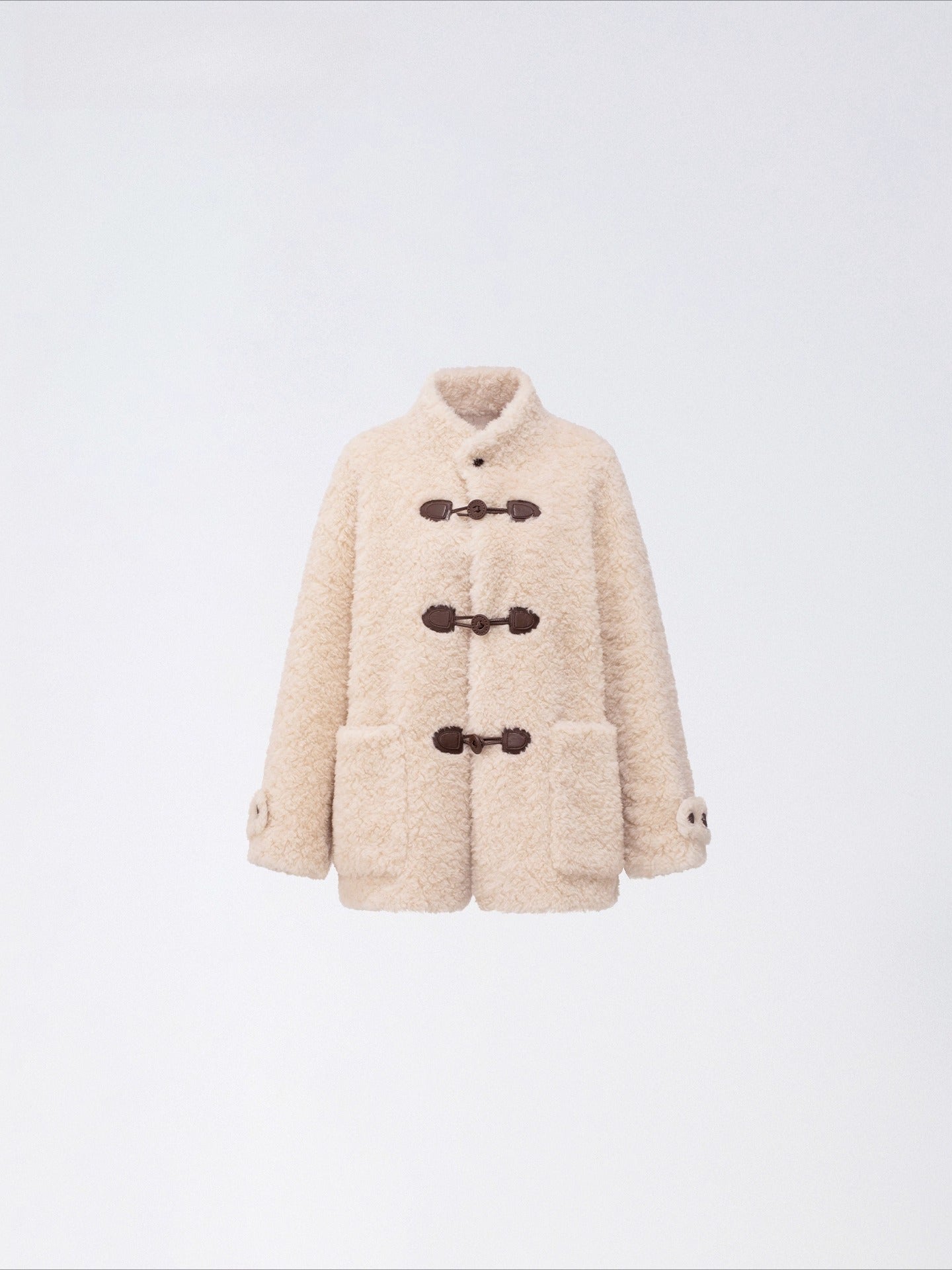 Wool-Blend Shearling Buttoned Jacket