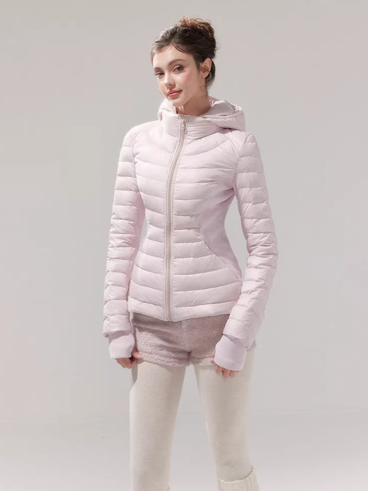 Lightweight 90% Down Quilted Stand-Collar Coat