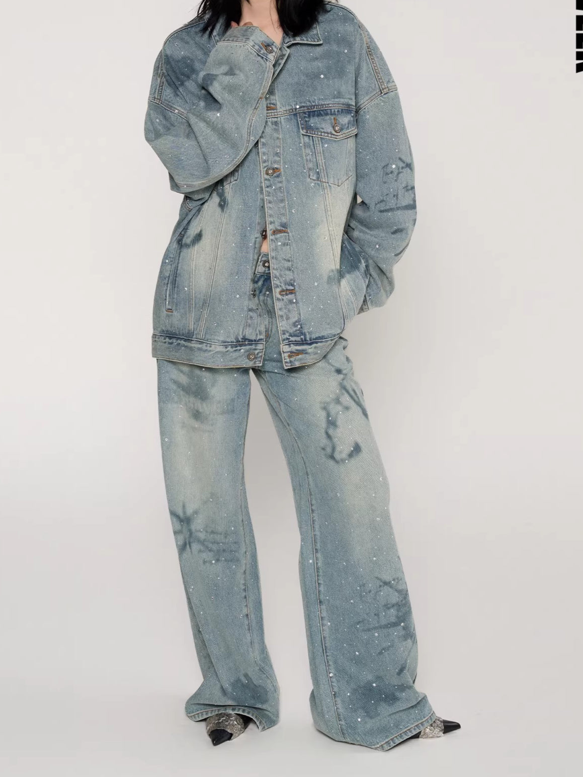 Nautical Map Straight-Leg Denim Jeans