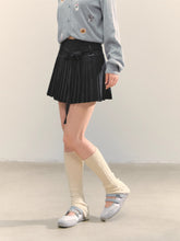 Lace Strap Pleated Skirt - CHINASQUAD