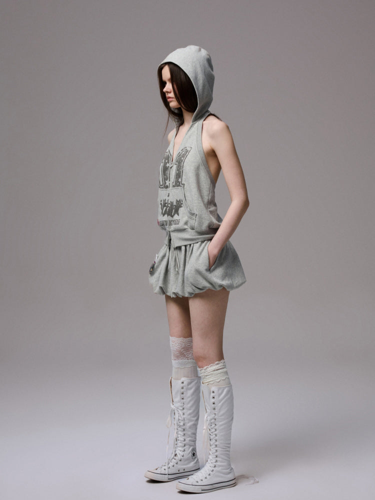 Hooded Backless Vest & Hoodie Set - CHINASQUAD