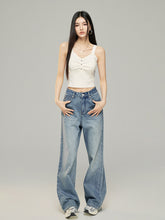Star Print Slimming Wide Shoulder Strap Knit Vest - CHINASQUAD