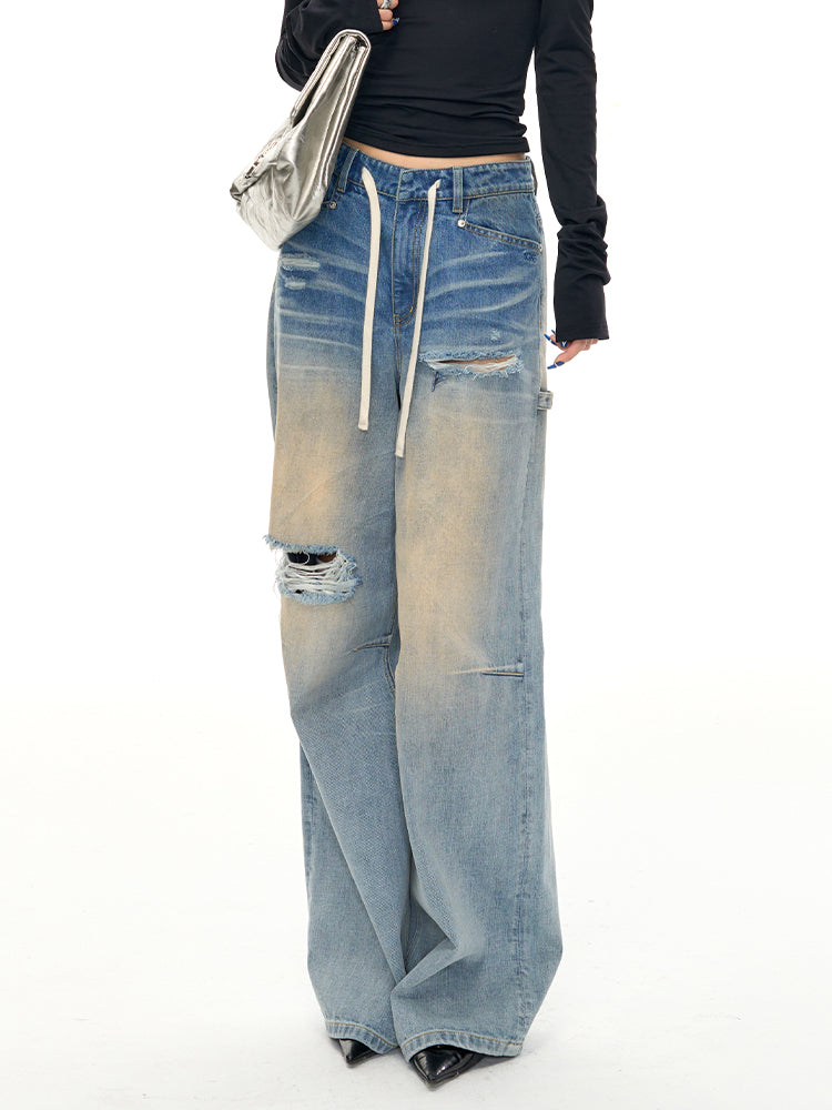 3D Whisker Ripped Jeans - CHINASQUAD