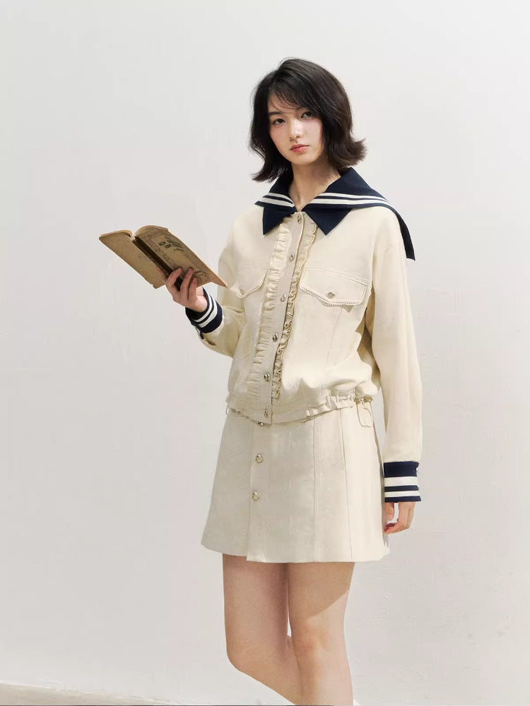 Naval Collar Vintage Stylish Jackets