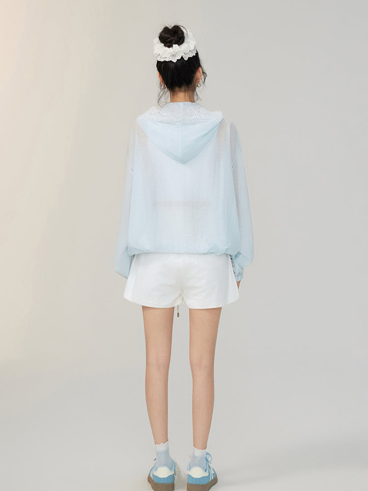 Lace Trimmed Oversized Sun Protection Coat - CHINASQUAD