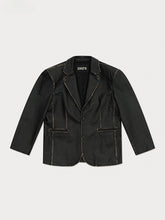 Compass Wild Distressed Leather Blazer - CHINASQUAD