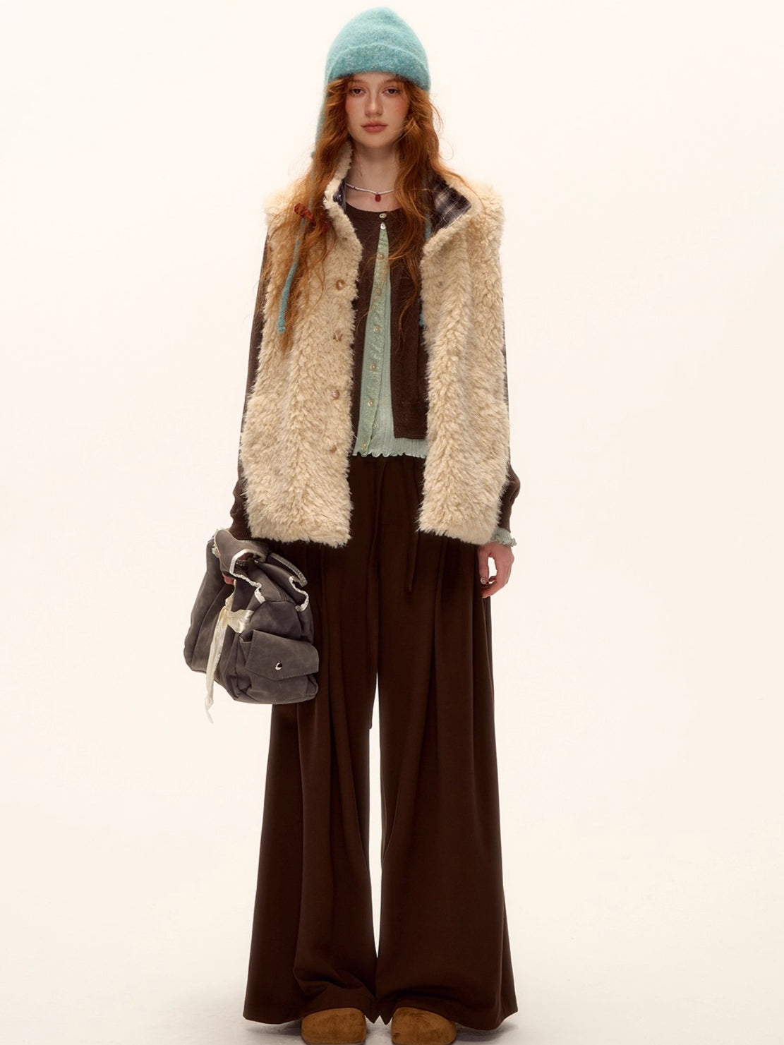 Reversible Plaid Fleece Button-Up Vest