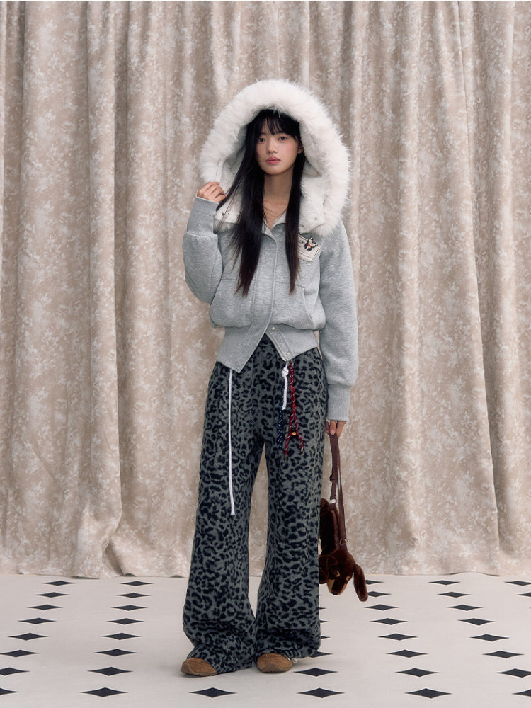 Faux Fur Lined Zipper Fur Collar Jacket - CHINASQUAD
