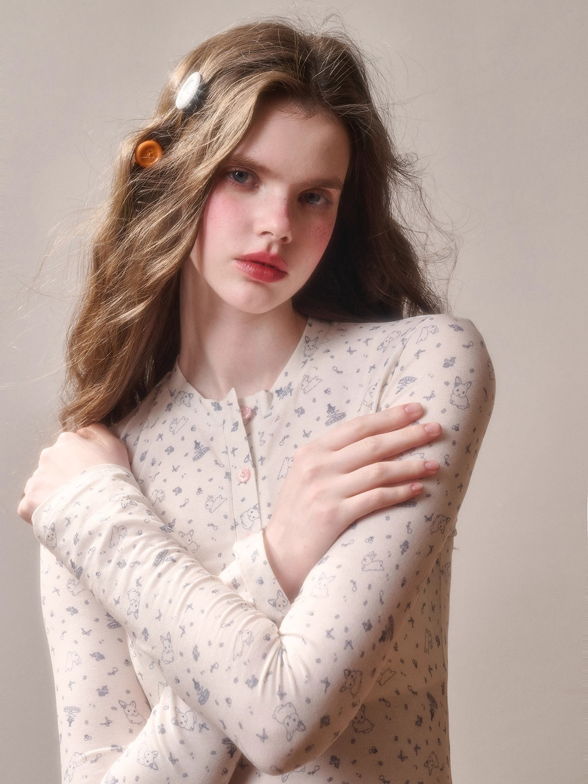 Little Velvet Bunny Printed Fitted T-Shirt