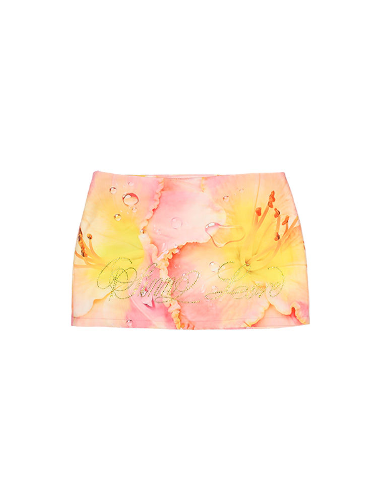 Floral All-Over Print Bodycon Mini Skirt - CHINASQUAD