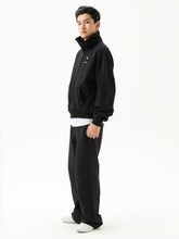 Half-Zip Stand Collar Loose Fit Fleece Sweatshirt - CHINASQUAD