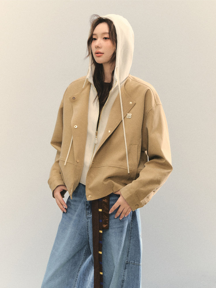 Two-piece Spliced Color-block Hooded Jacket - CHINASQUAD