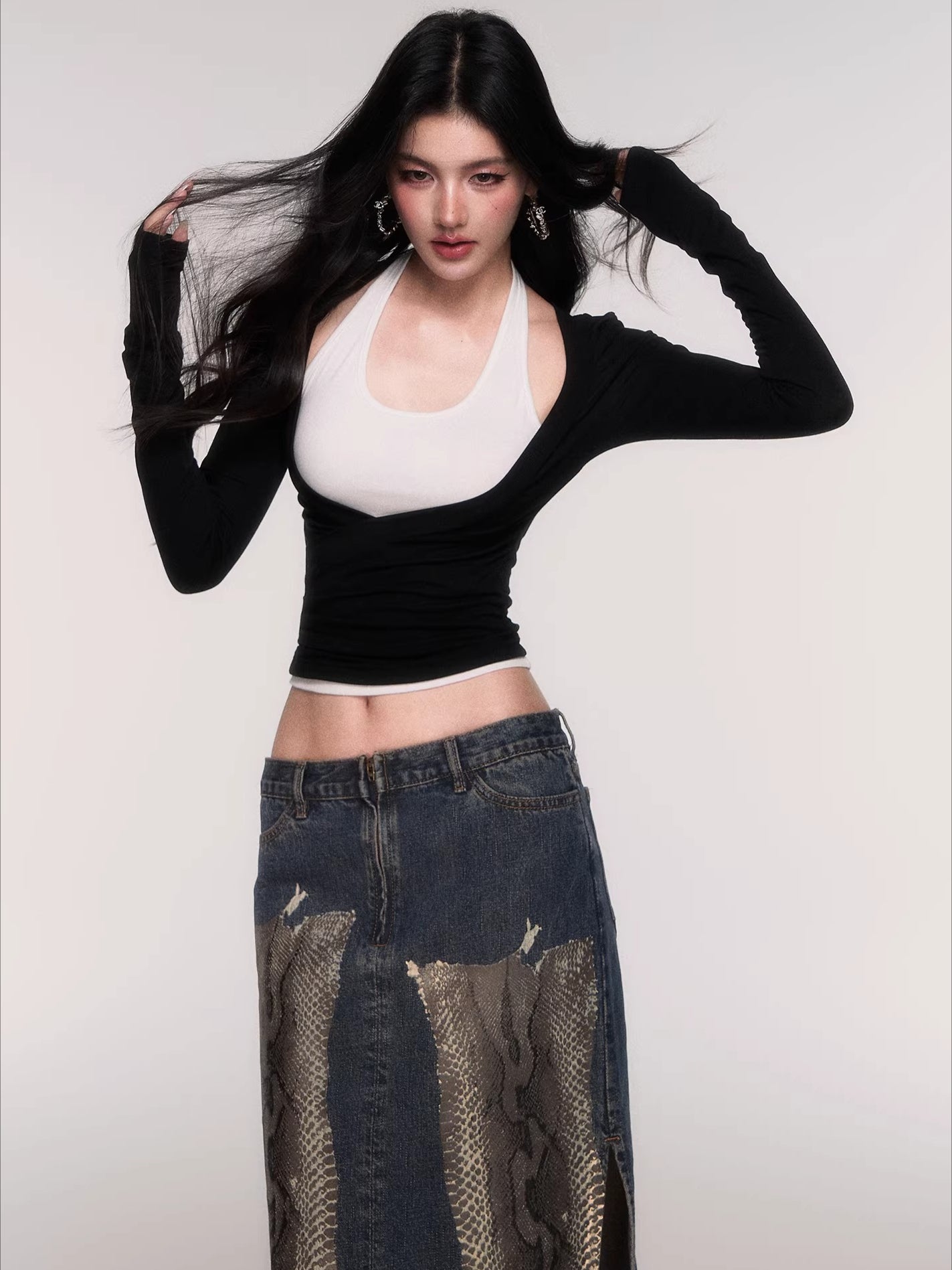 Layered Long-Sleeve Slim-Fit T-Shirt Set