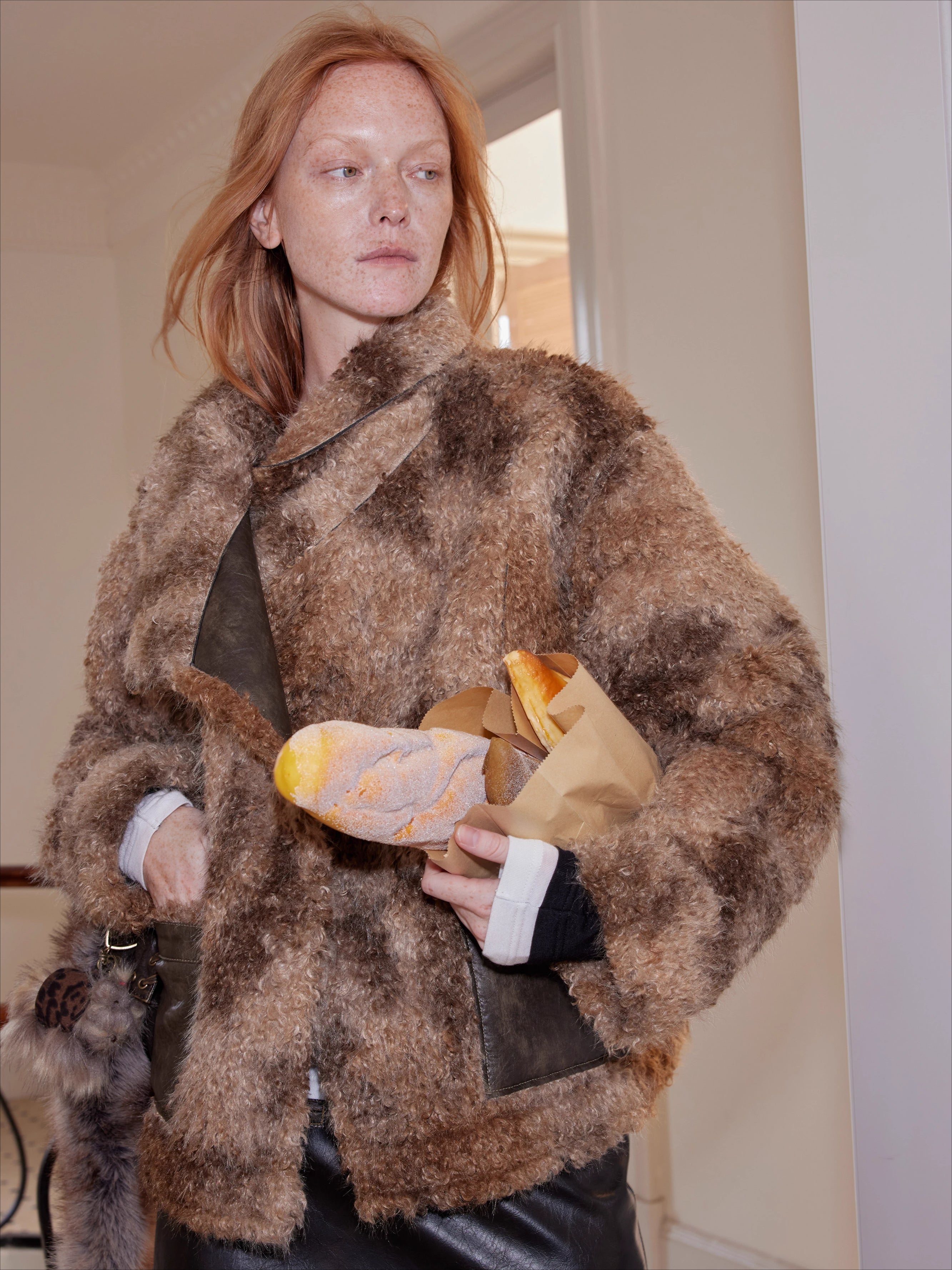 Reversible Shearling Studded Leather Jacket - CHINASQUAD