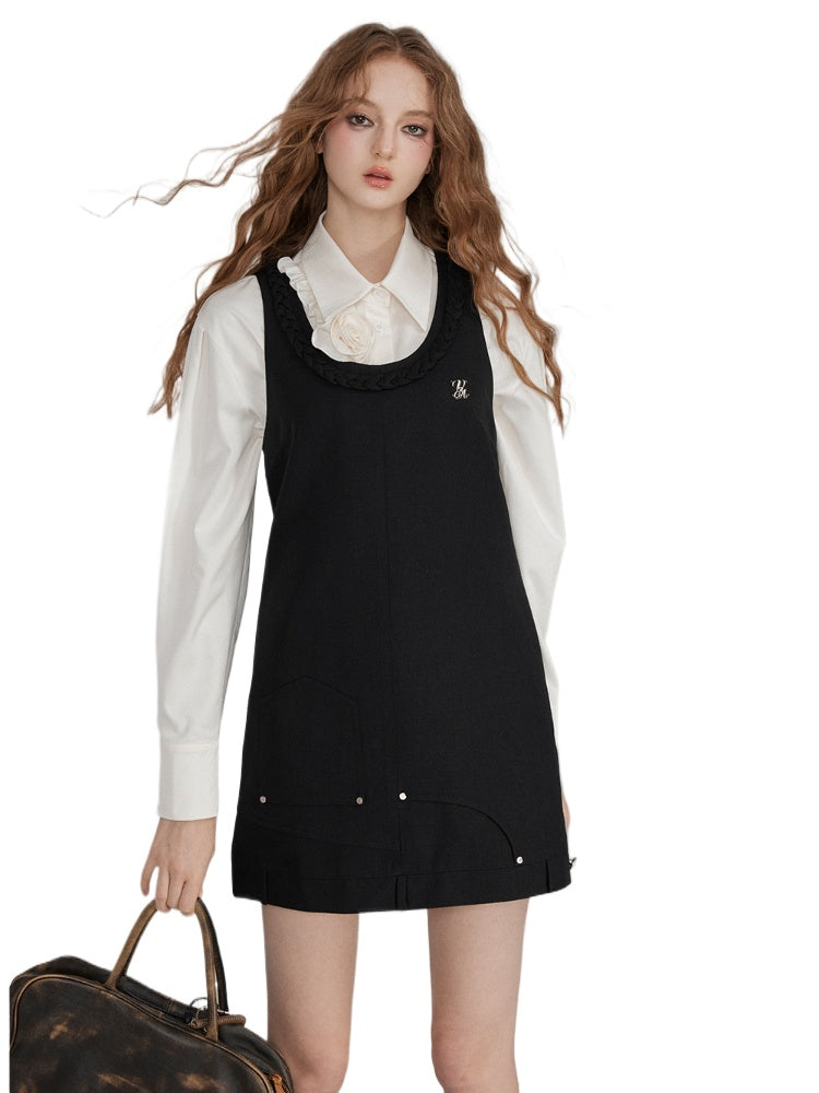 Black Knitted Strap Dress - CHINASQUAD
