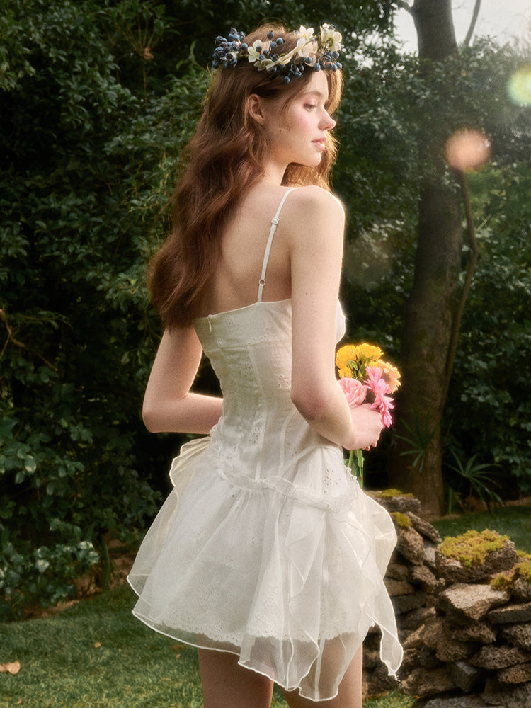 White Cloud Strap Dress - CHINASQUAD