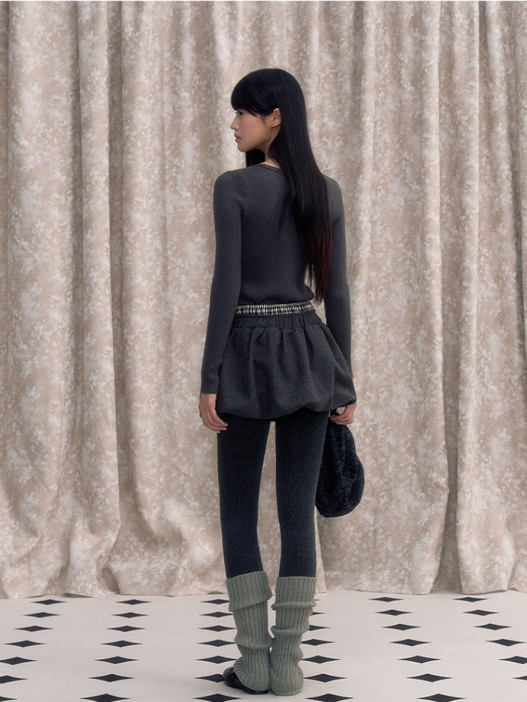 Double Waistband Bow-knot Peplum Skirt - CHINASQUAD