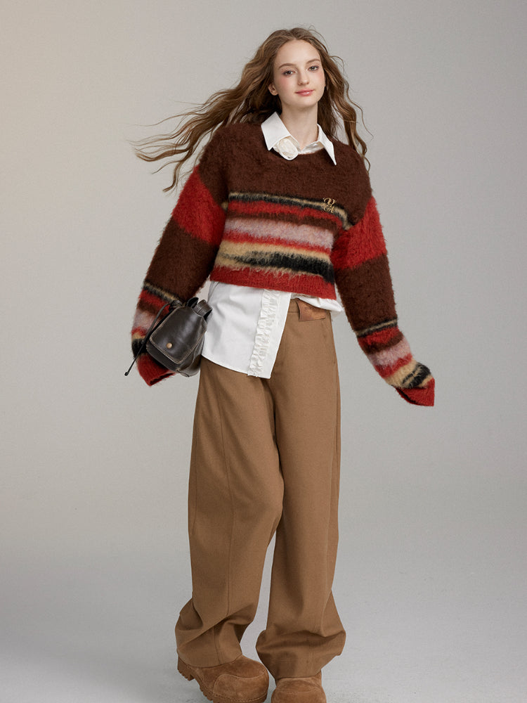 3D Rose Ruffle Long Sleeve Blouse - CHINASQUAD