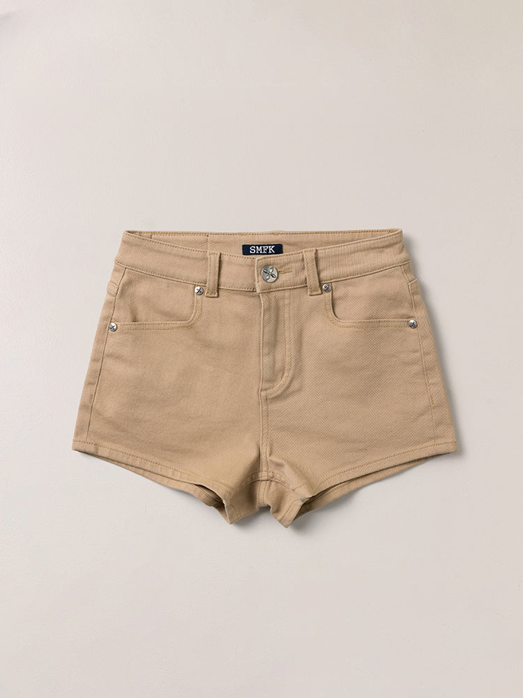 Compass Dancer Denim Flat Shorts Sand - CHINASQUAD