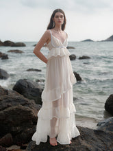 Ruffled Spaghetti Strap Backless Dress - CHINASQUAD