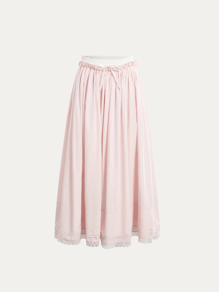 Pink Doll Collar Cropped Shirt & Skirt Set - CHINASQUAD