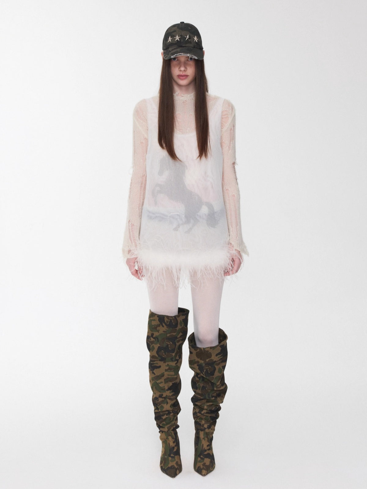 Trim Sheer Mesh Rhinestone Tank Top