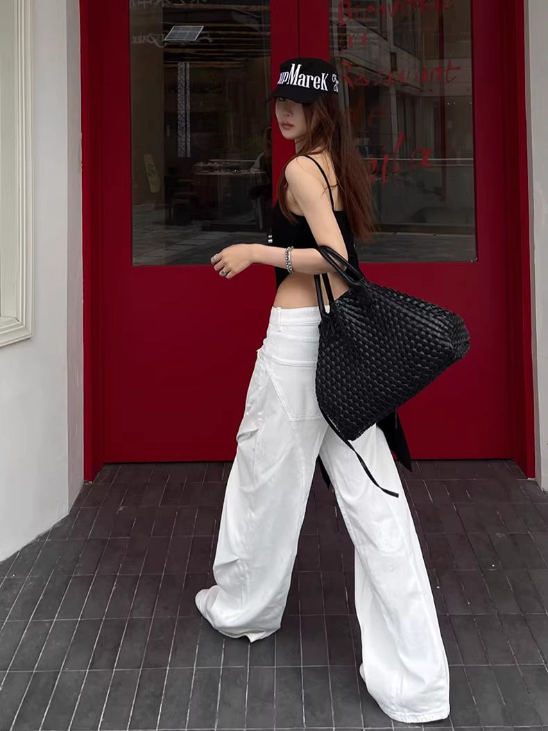 Washed Ripped Balloon-Fit Denim Jeans