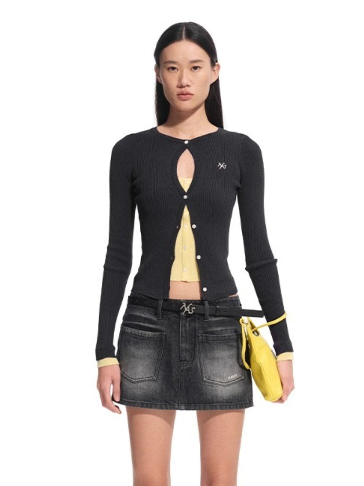 Fake Two-Piece Perth Knit Cardigan - CHINASQUAD