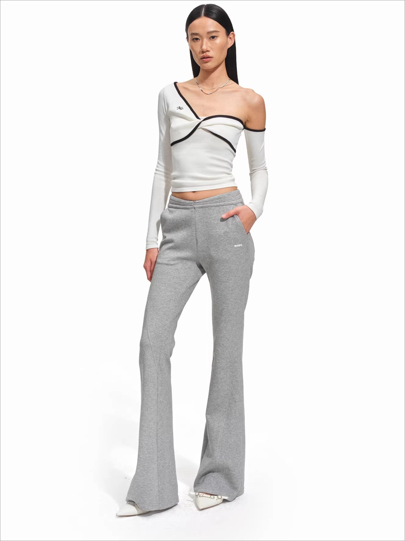 Air Cotton V-Waist Micro-Flare Knit Pants