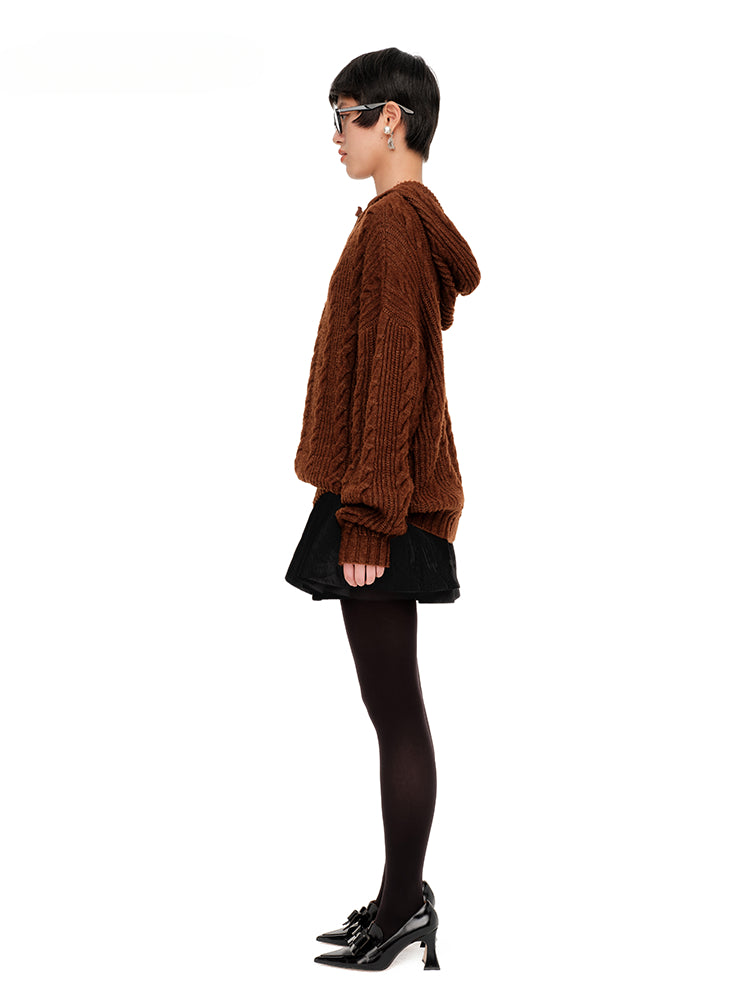 Bow-Tie Hooded Knit Hoodies - CHINASQUAD