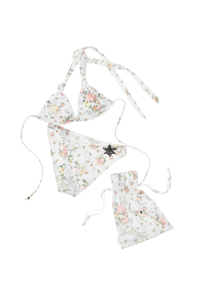 Metal Floral All-Over Print Bikini - CHINASQUAD