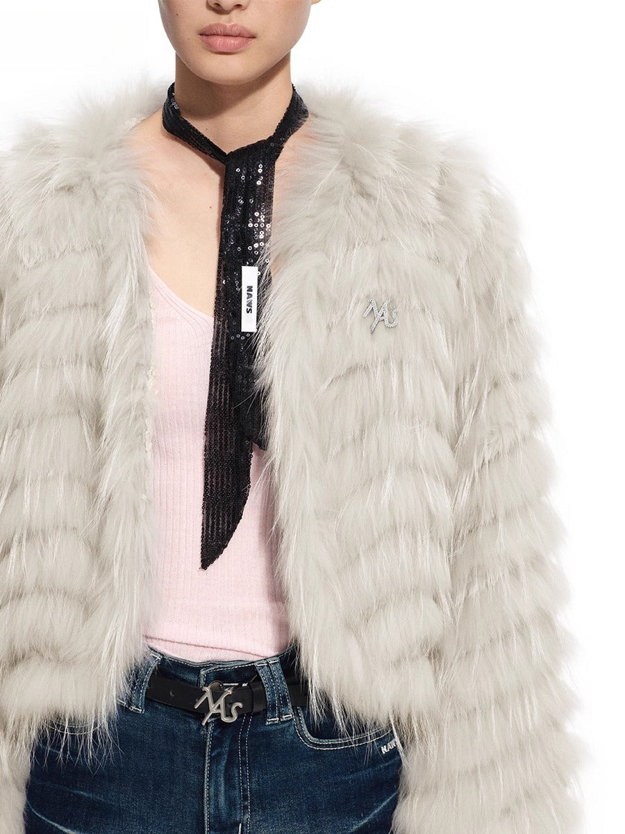 Bordeaux Raccoon & Rabbit Fur Jacket