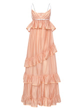 Ruffled Spaghetti Strap Backless Dress - CHINASQUAD