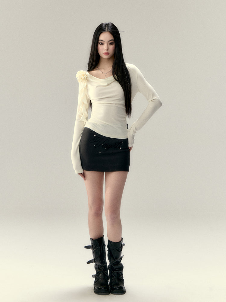 Rose Flower Ribbon Multi-Wear Long Sleeve T-shirt - CHINASQUAD