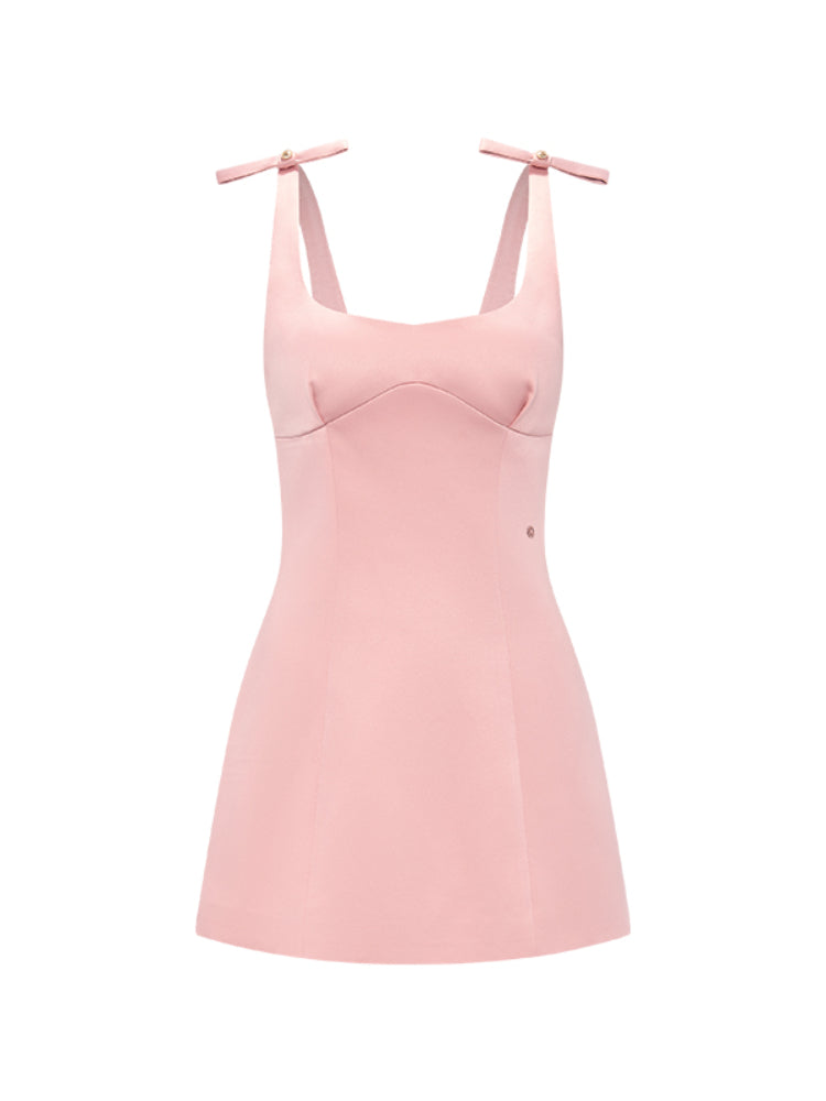 Short Bow Tie Strap Dress - CHINASQUAD