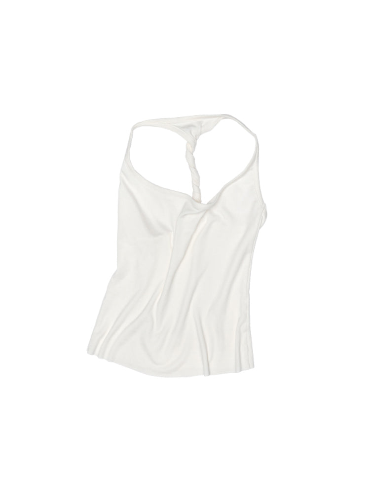 Large Round-Neck Knot Acetate Tank Top & Skirt Set - CHINASQUAD