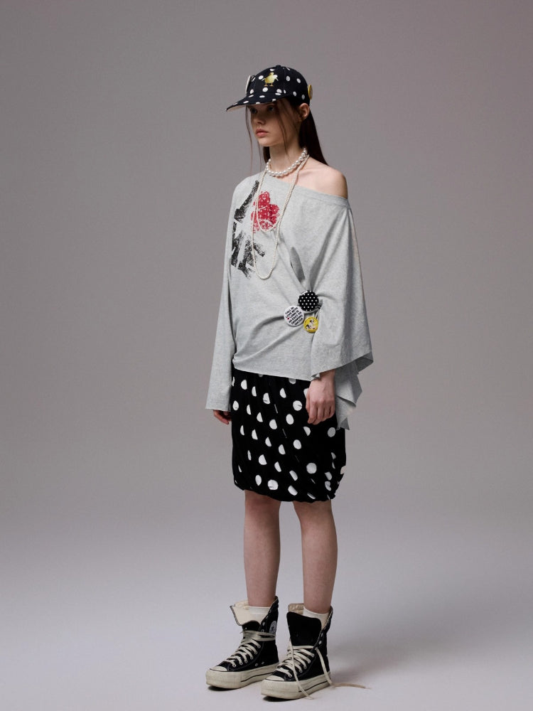 Asymmetric Letter Print Sweatshirt