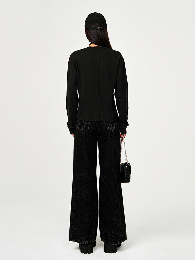 Black Cross Embroidery Sweatshirt - CHINASQUAD