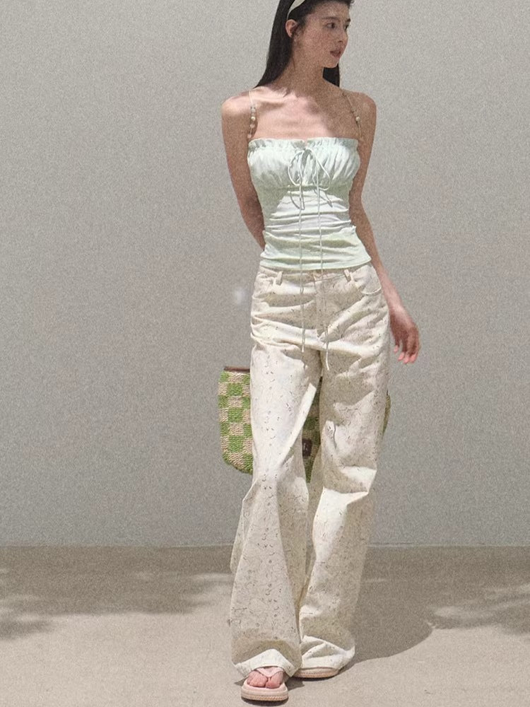 Pure Cotton Graphic Print Relaxed Pants