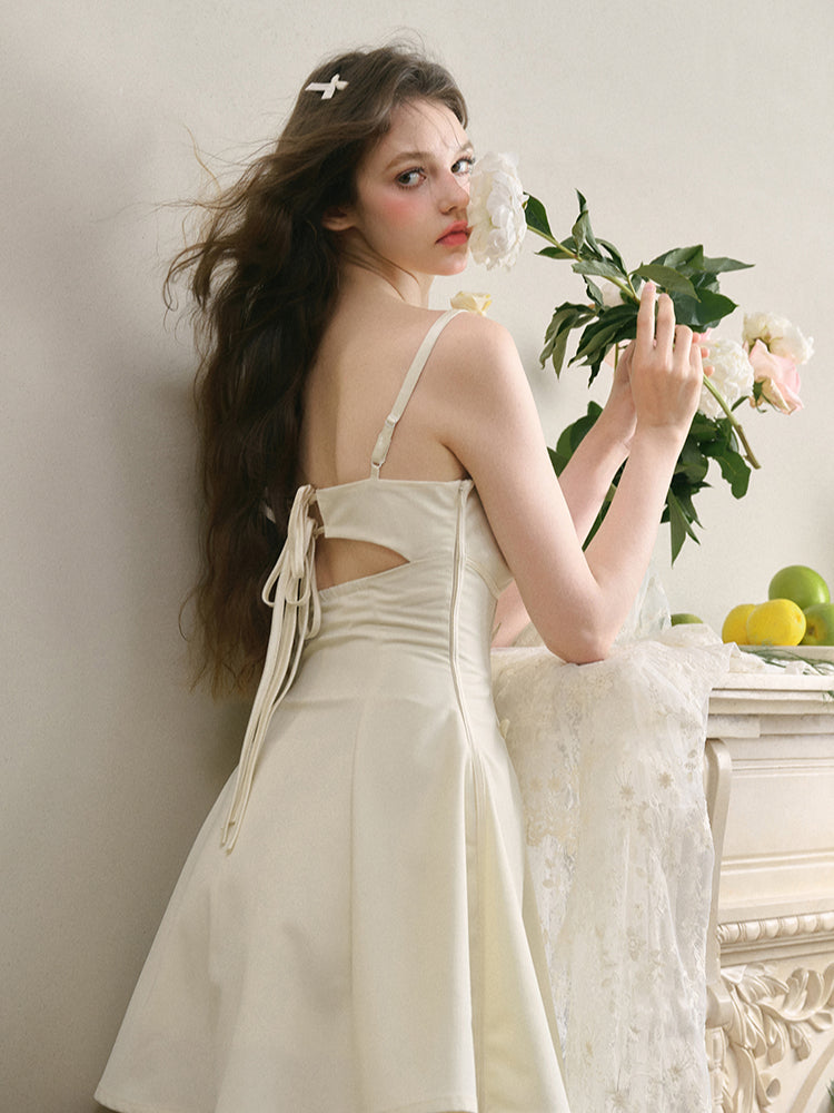 Black & White Floral Strapless Cami Dress - CHINASQUAD